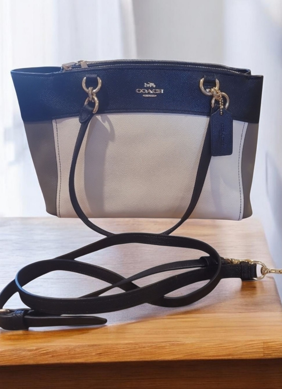 COACH Brooke Colorblock Crossgrain Carryall Satchel